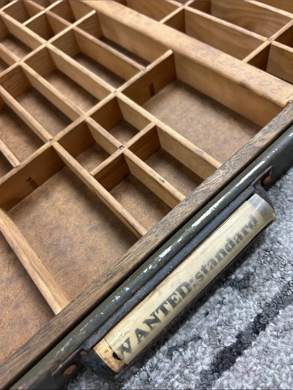 Hamilton Vintage Letterpress Typeset Printers Tray Display Shelf